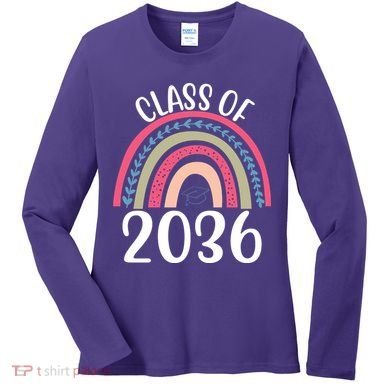 Class Of 2036 Rainbow Graduation Women's Long Sleeve Shirt