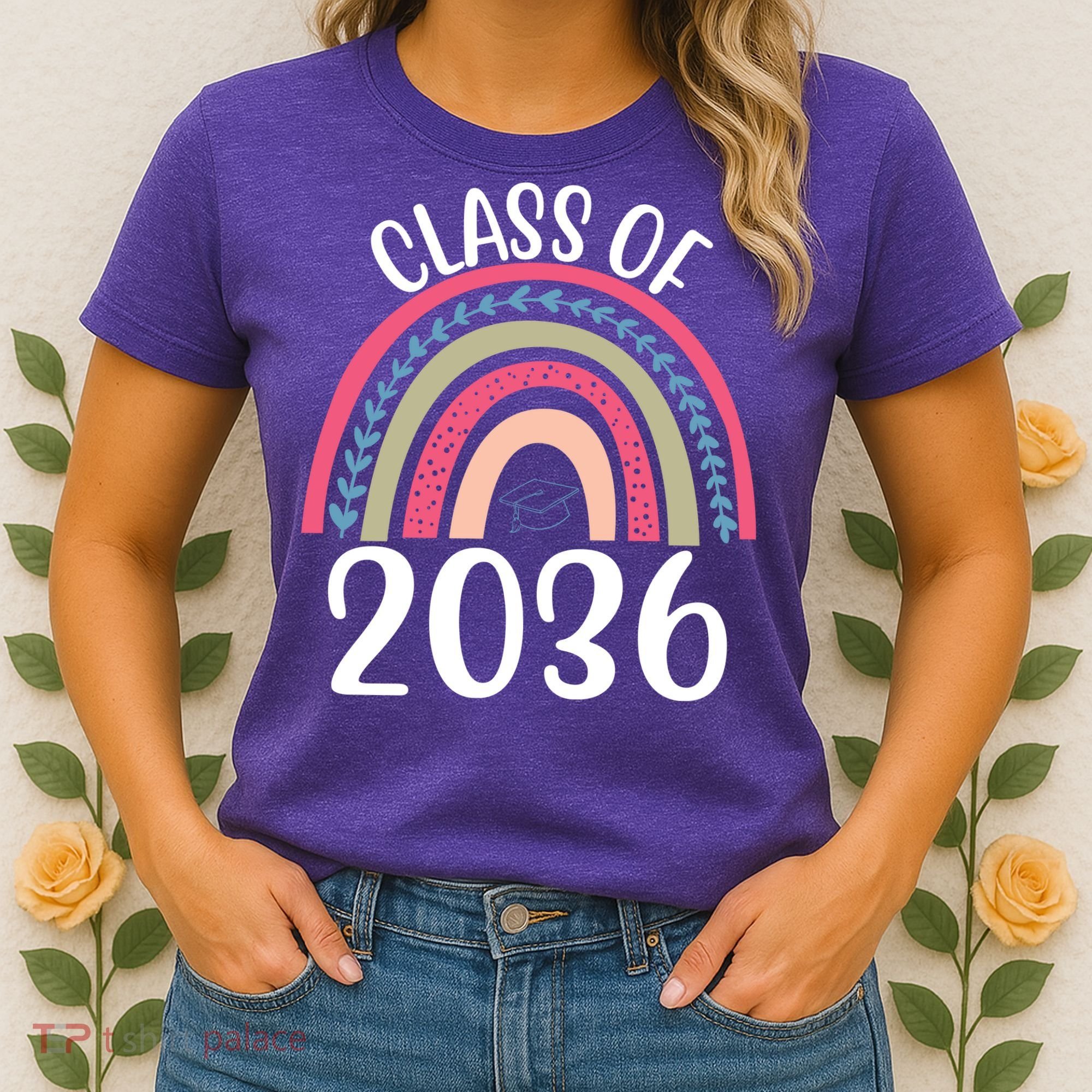 Class Of 2036 Rainbow Graduation Women's T-Shirt