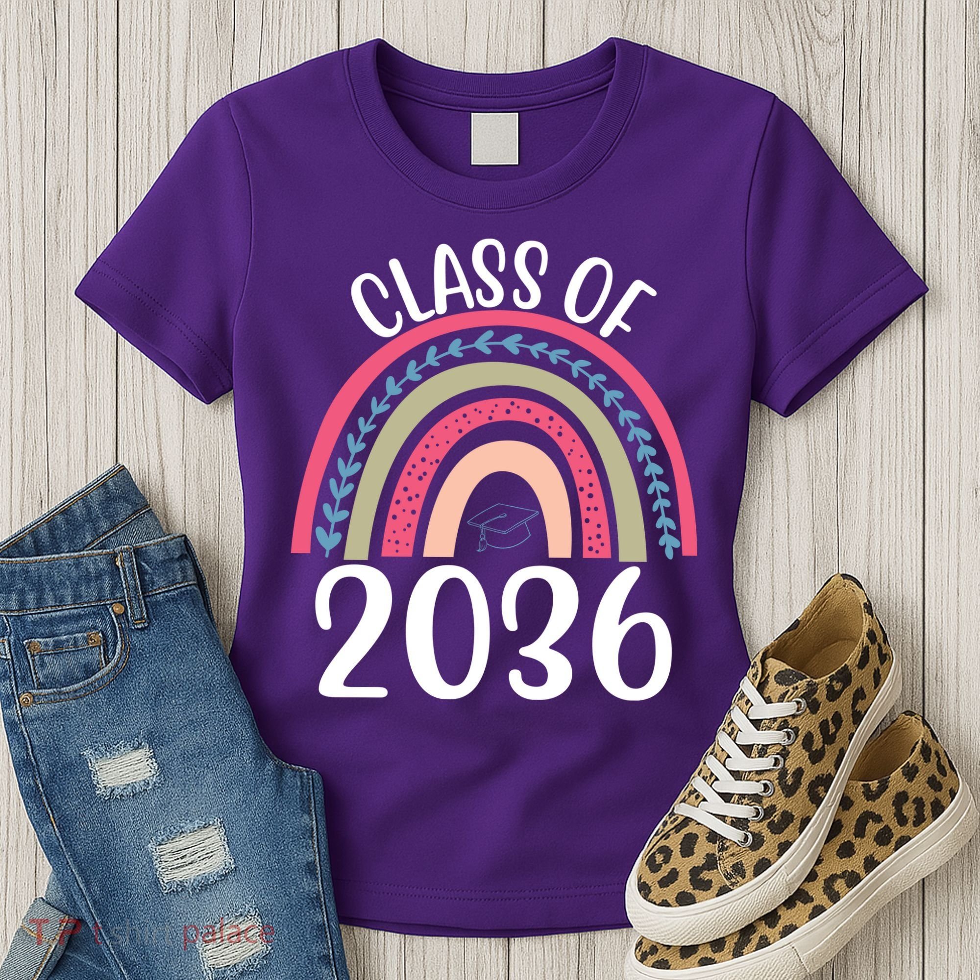 Class Of 2036 Rainbow Graduation Women's T-Shirt