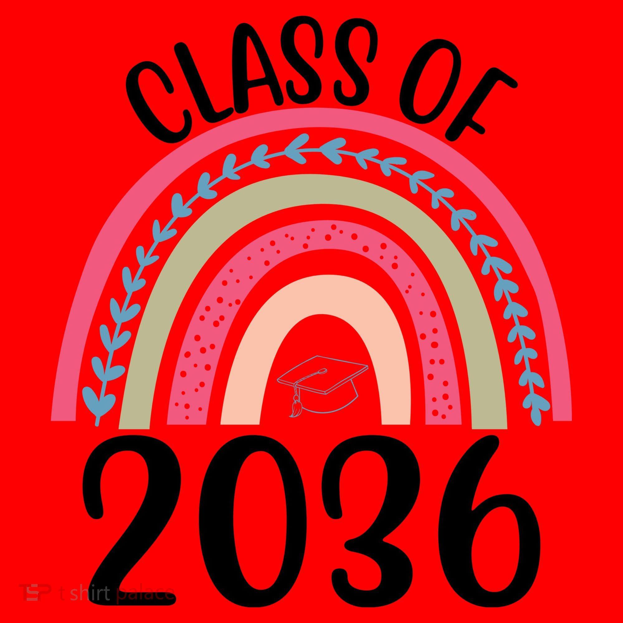 Class Of 2036 Rainbow Graduation Santa Hat