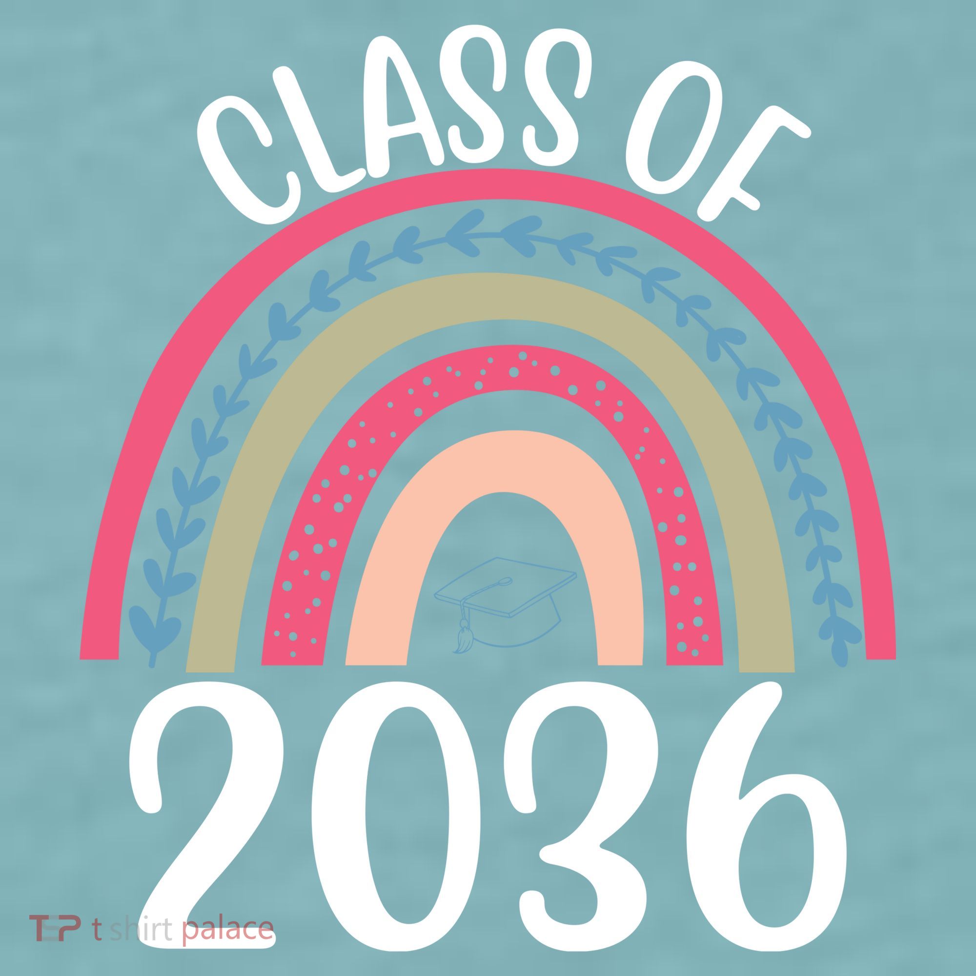 Class Of 2036 Rainbow Graduation Sueded Cloud Jersey T-Shirt