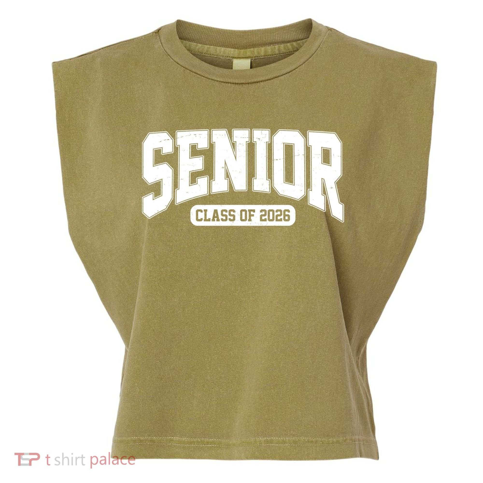 Class Of 2026 Seniors Graduation Senior 26 Garment-Dyed Women's Muscle Tee