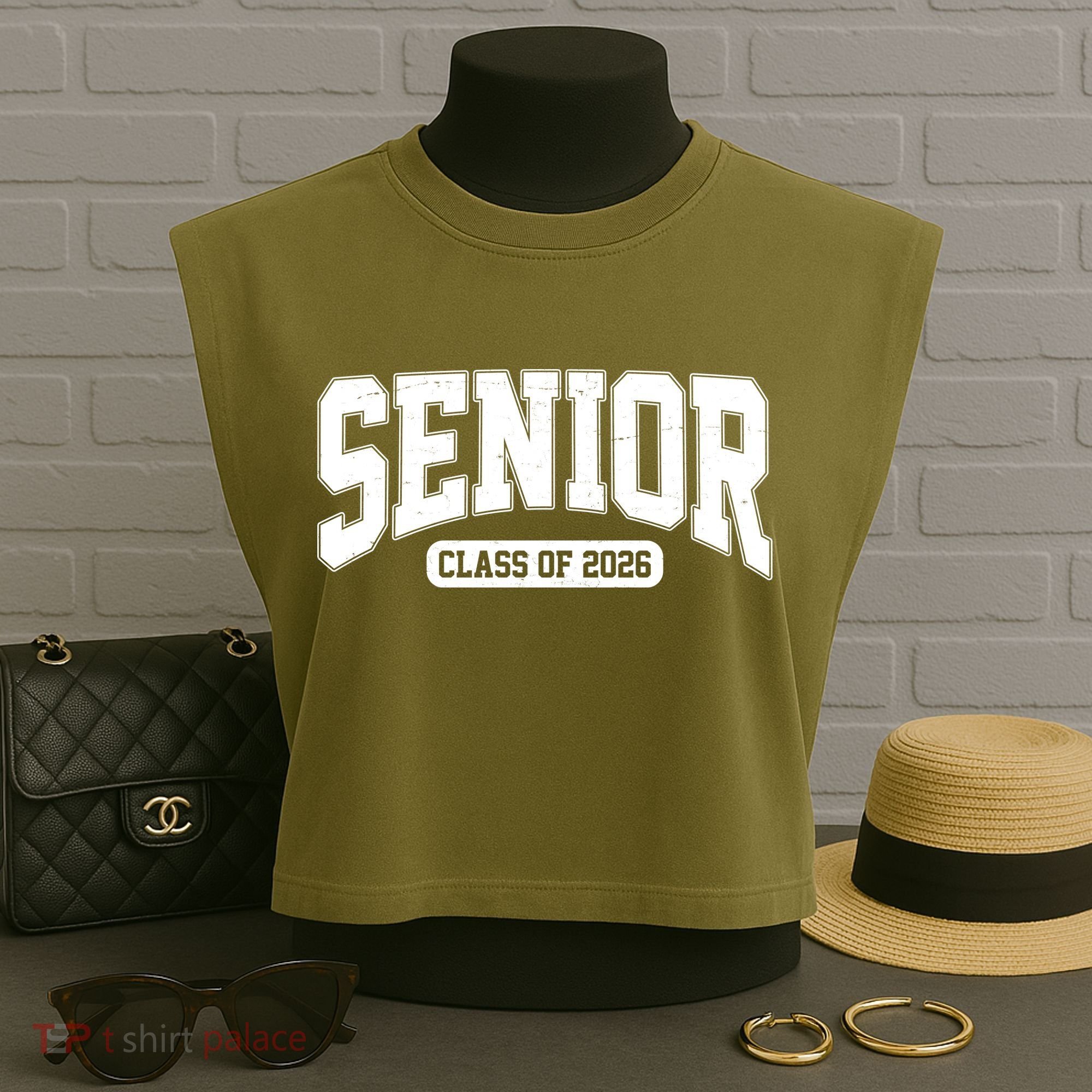 Class Of 2026 Seniors Graduation Senior 26 Garment-Dyed Women's Muscle Tee