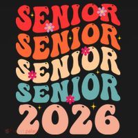 Class Of 2026 Back To School Groovy Graduation Senior 26 T-Shirt thumb 7