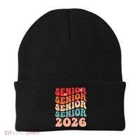 Class Of 2026 Back To School Groovy Graduation Senior 26 Beanie thumb 0