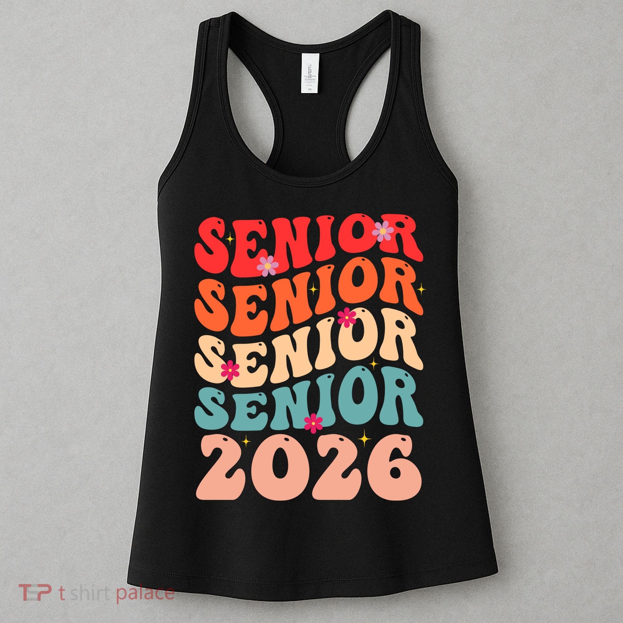 Class Of 2026 Back To School Groovy Graduation Senior 26 Women's Tank Top