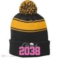 Class Of 2038 Grow With Me Kindergarten Stripe Pom Pom Beanie thumb 0