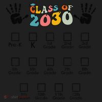Class Of 2030 Grow With Me Checklist Prek 12th Retro K12 Women's Sweatshirt thumb 2
