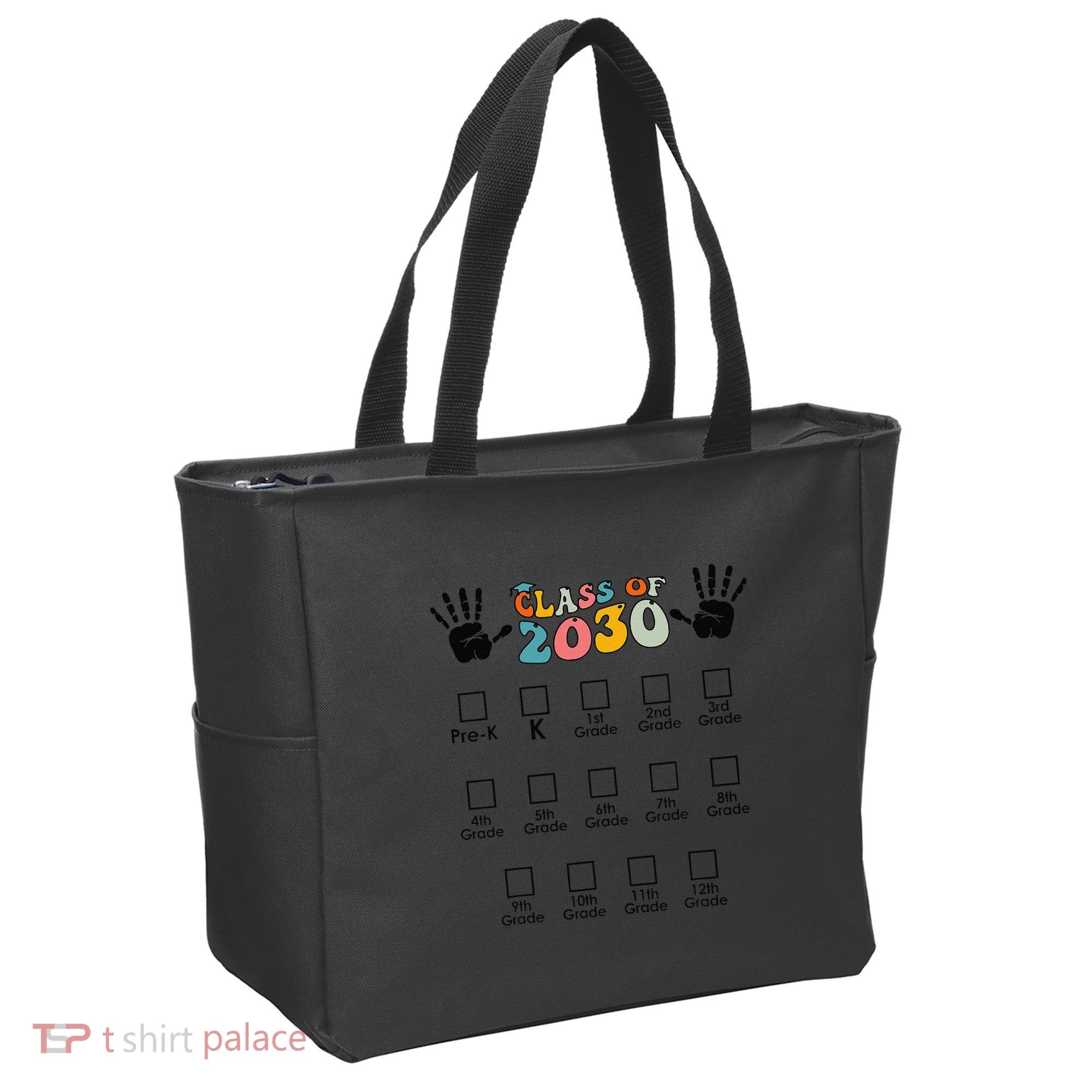 Class Of 2030 Grow With Me Checklist Prek 12th Retro K12 Tote Bag