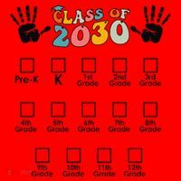 Class Of 2030 Grow With Me Checklist Prek 12th Retro K12 Santa Hat thumb 1