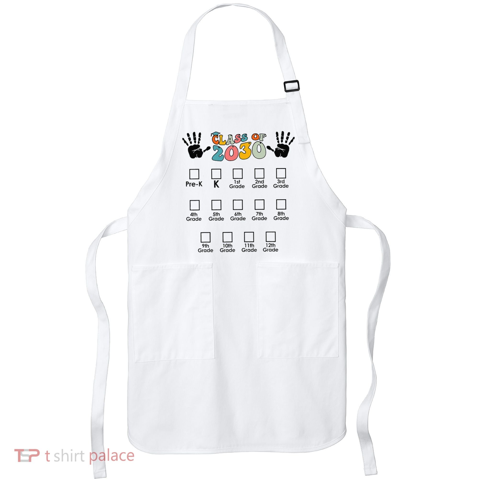 Class Of 2030 Grow With Me Checklist Prek 12th Retro K12 Apron