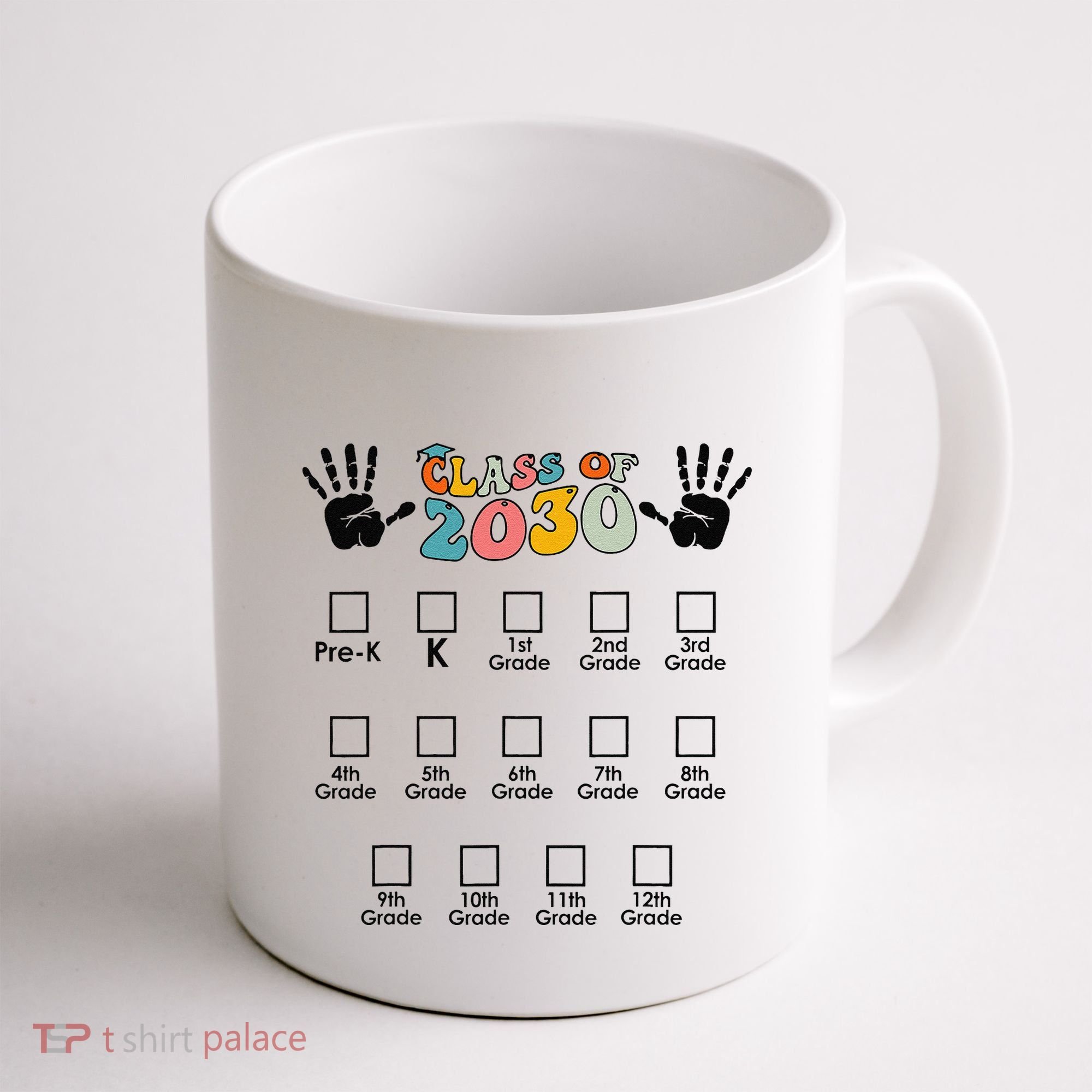 Class Of 2030 Grow With Me Checklist Prek 12th Retro K12 Coffee Mug