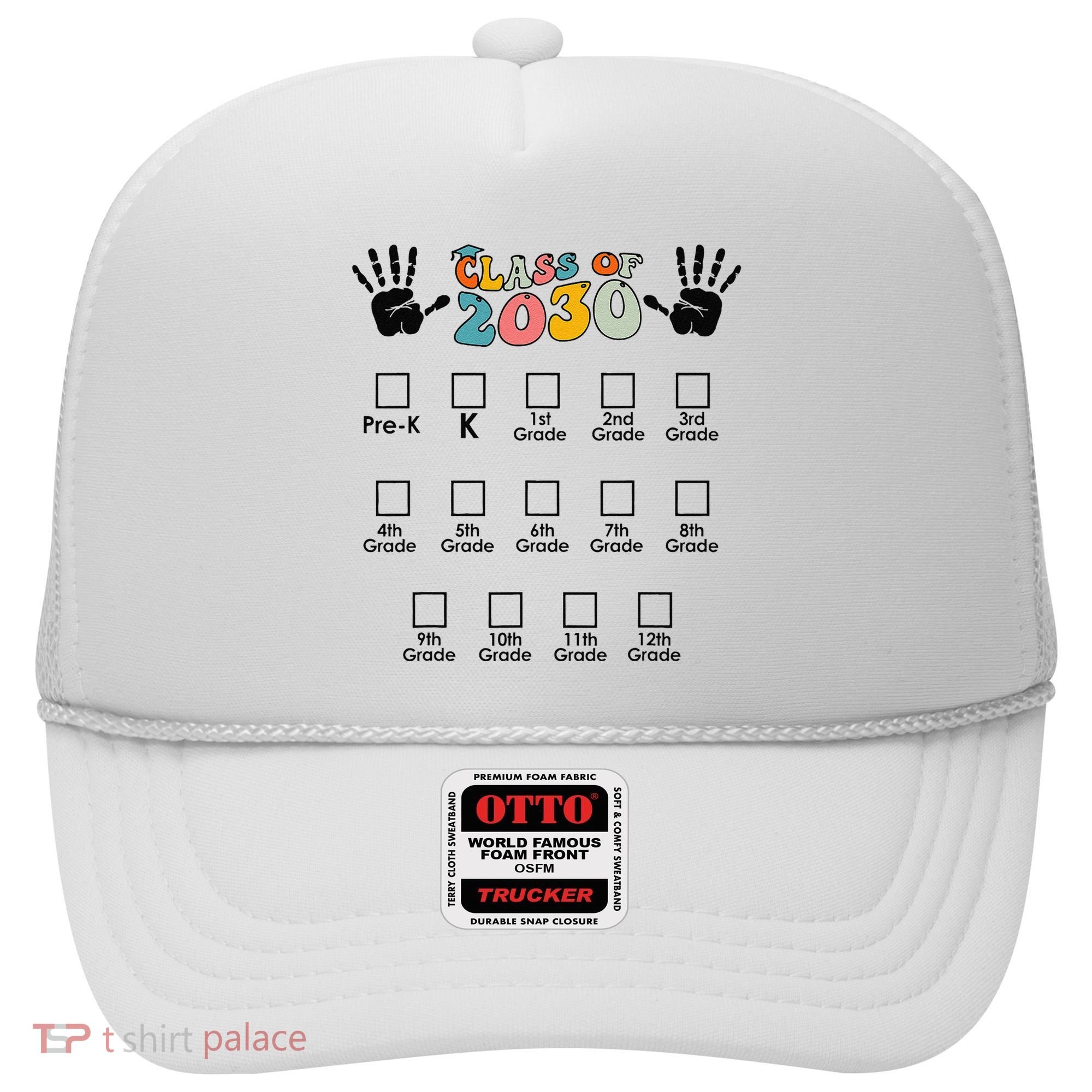 Class Of 2030 Grow With Me Checklist Prek 12th Retro K12 Hat