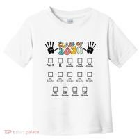 Class Of 2030 Grow With Me Checklist Prek 12th Retro K12 Toddler T-Shirt thumb 0
