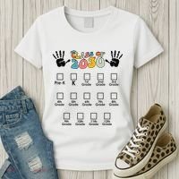 Class Of 2030 Grow With Me Checklist Prek 12th Retro K12 Women's T-Shirt thumb 3