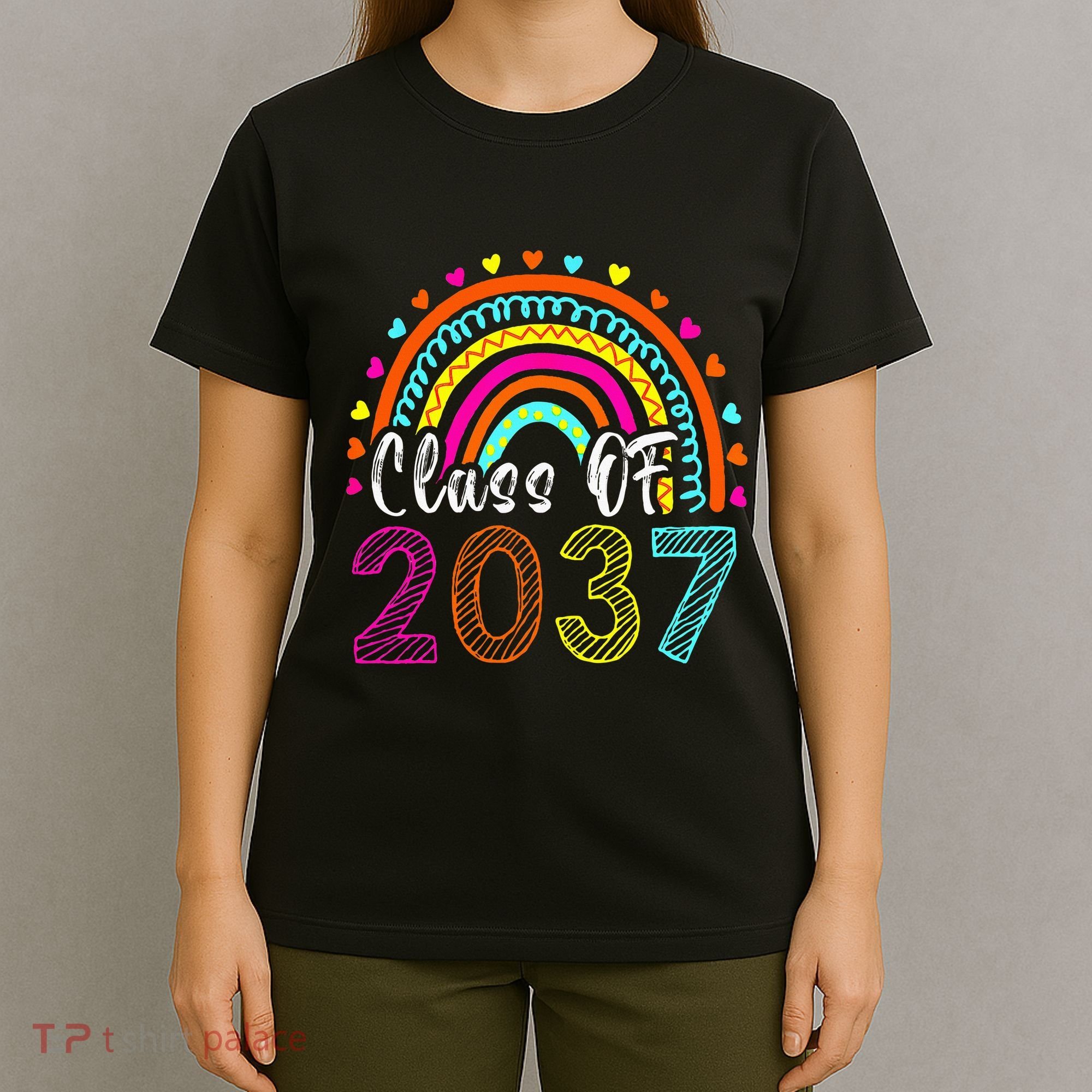 Class Of 2037 Kindergarten Prek Grow With Me Graduation T-Shirt