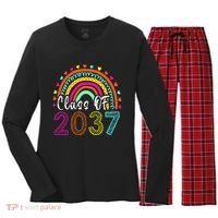 Class Of 2037 Kindergarten Prek Grow With Me Graduation Women's Long Sleeve Flannel Pajama Set  thumb 0