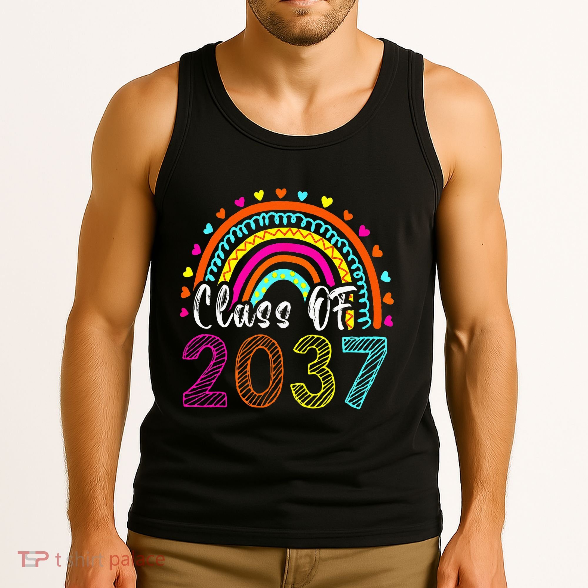 Class Of 2037 Kindergarten Prek Grow With Me Graduation Tank Top