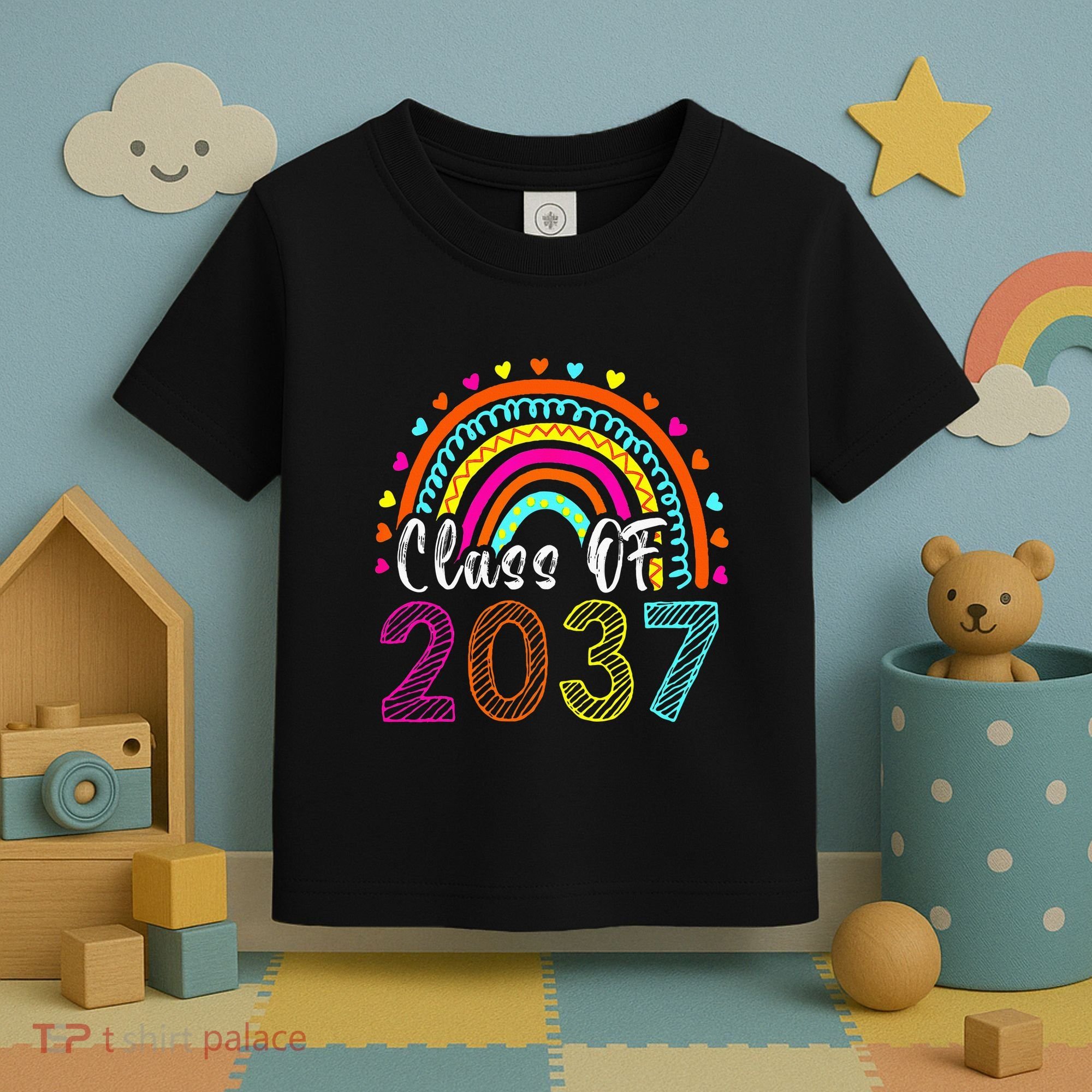 Class Of 2037 Kindergarten Prek Grow With Me Graduation Toddler T-Shirt