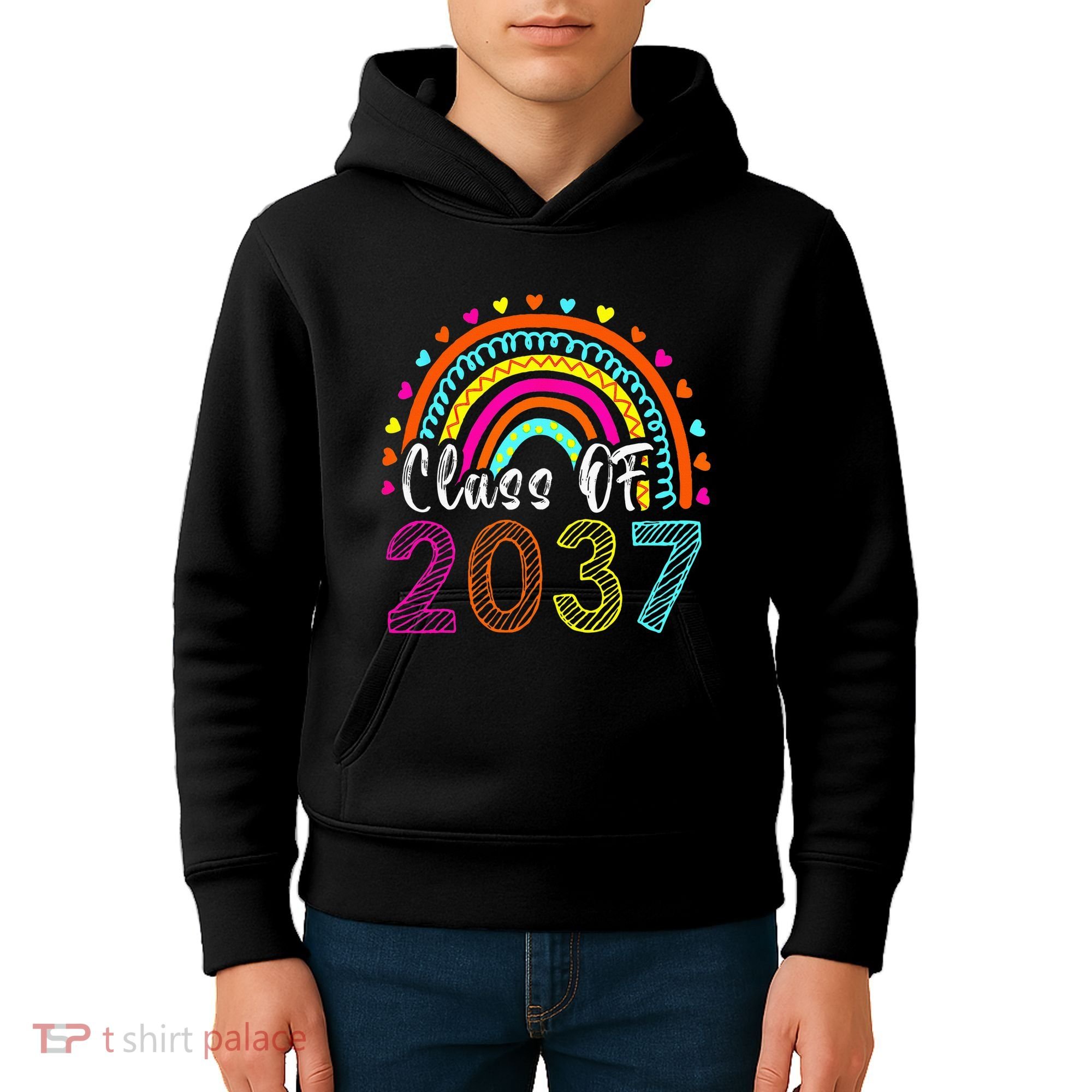 Class Of 2037 Kindergarten Prek Grow With Me Graduation Kids Hoodie