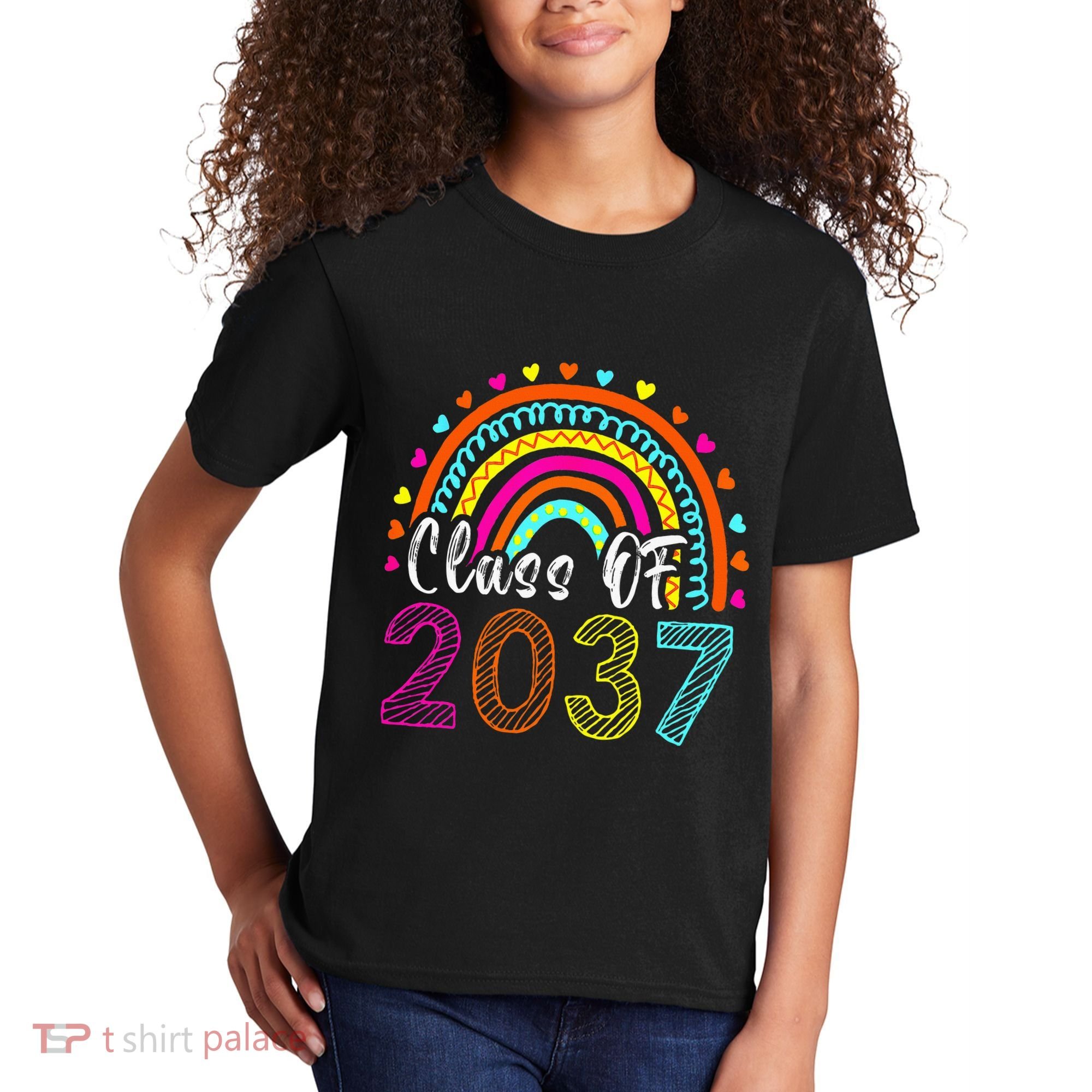 Class Of 2037 Kindergarten Prek Grow With Me Graduation Kids T-Shirt