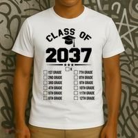 Class Of 2037 Grow With Me Checklist Kindergarten 12th Grade T-Shirt thumb 3