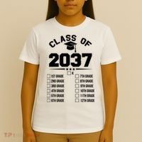 Class Of 2037 Grow With Me Checklist Kindergarten 12th Grade T-Shirt thumb 4