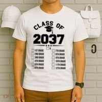 Class Of 2037 Grow With Me Checklist Kindergarten 12th Grade T-Shirt thumb 6