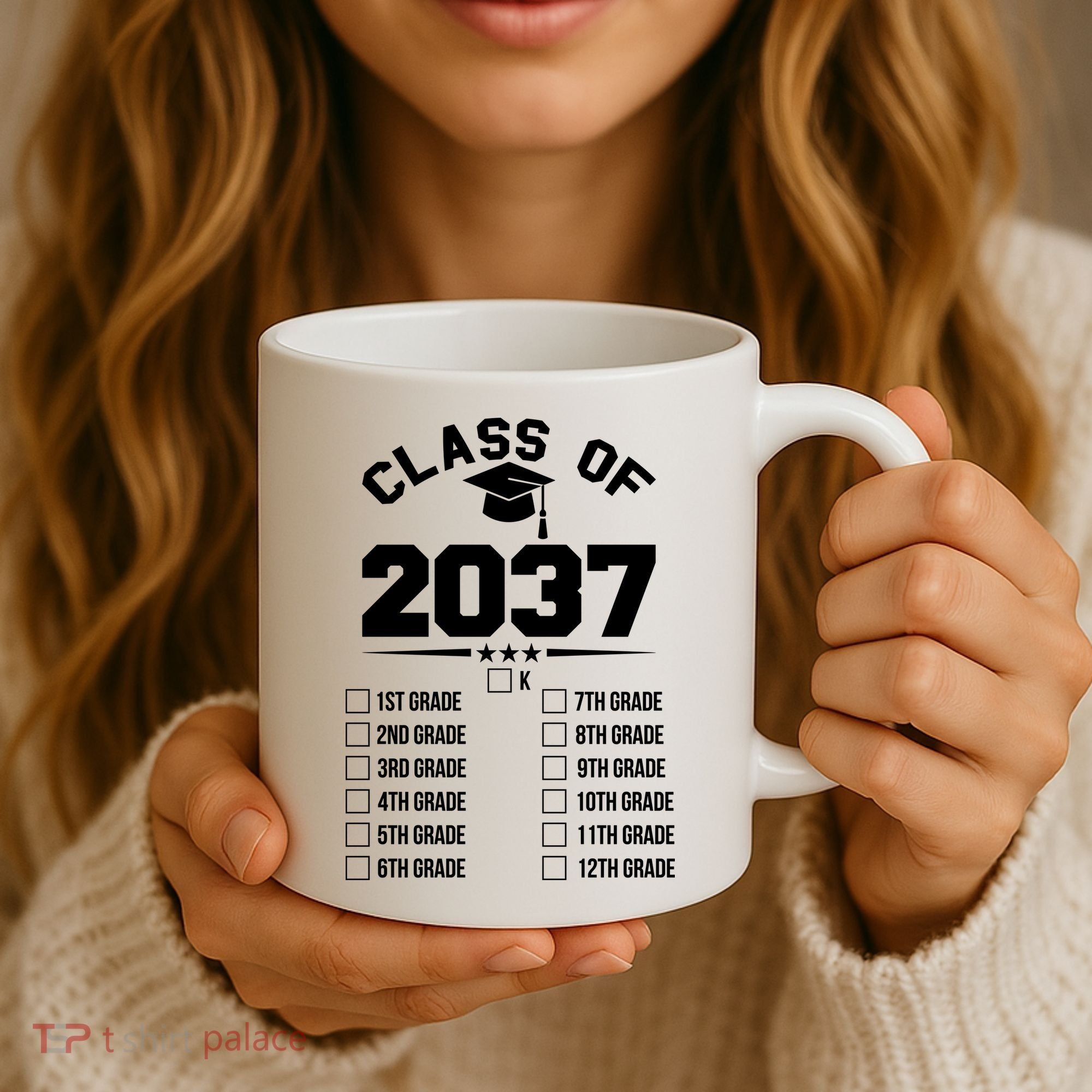 Class Of 2037 Grow With Me Checklist Kindergarten 12th Grade Coffee Mug