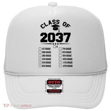 Class Of 2037 Grow With Me Checklist Kindergarten 12th Grade Hat