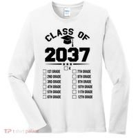 Class Of 2037 Grow With Me Checklist Kindergarten 12th Grade Women's Long Sleeve Shirt thumb 0