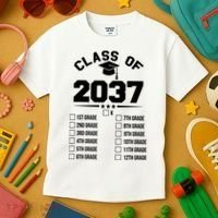 Class Of 2037 Grow With Me Checklist Kindergarten 12th Grade Kids T-Shirt thumb 3