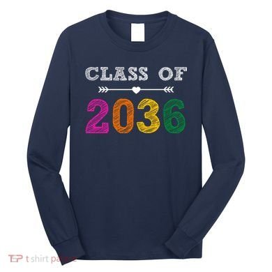 Class Of 2036 Colorful Graduation Gift Long Sleeve Shirt