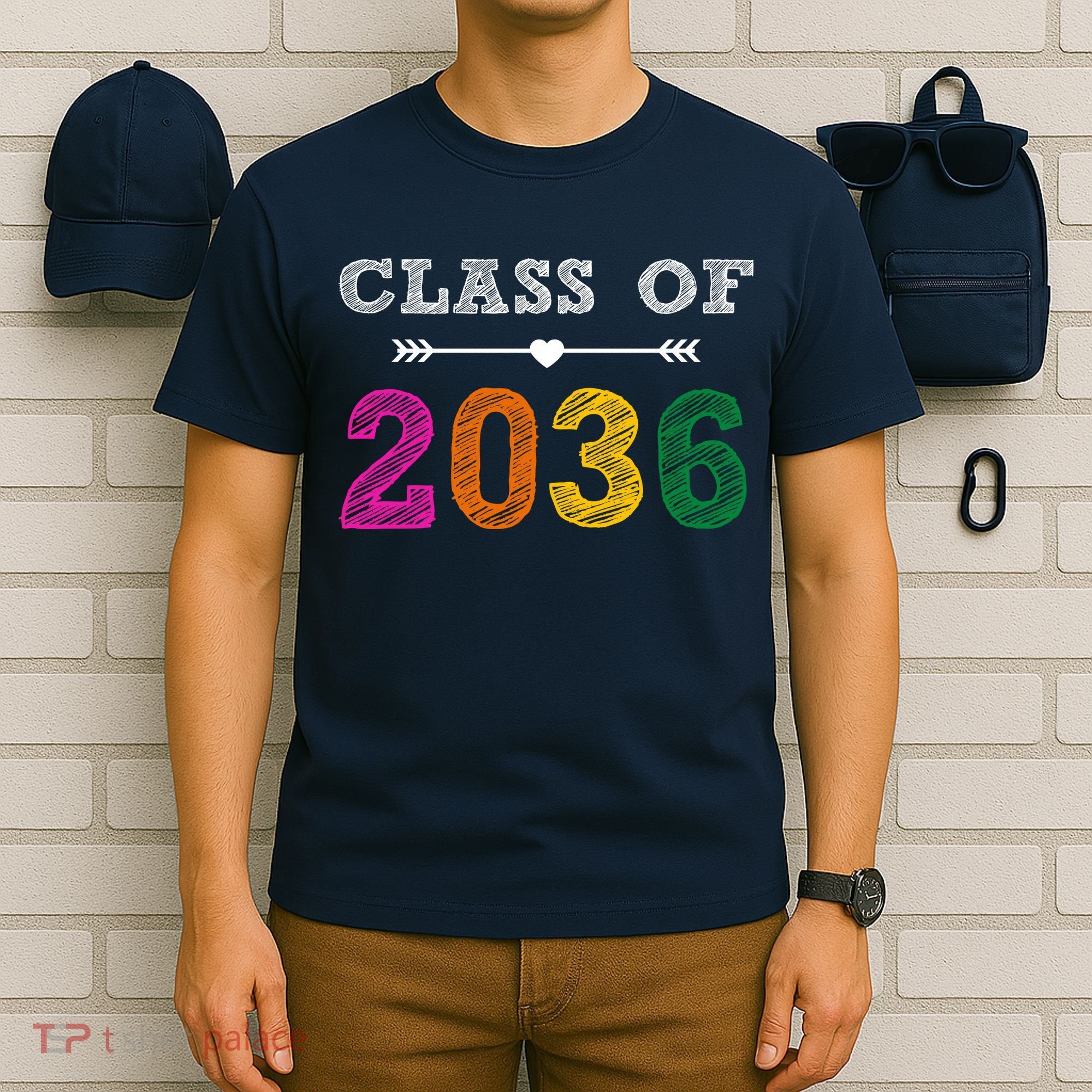 Class Of 2036 Colorful Graduation Gift T-Shirt