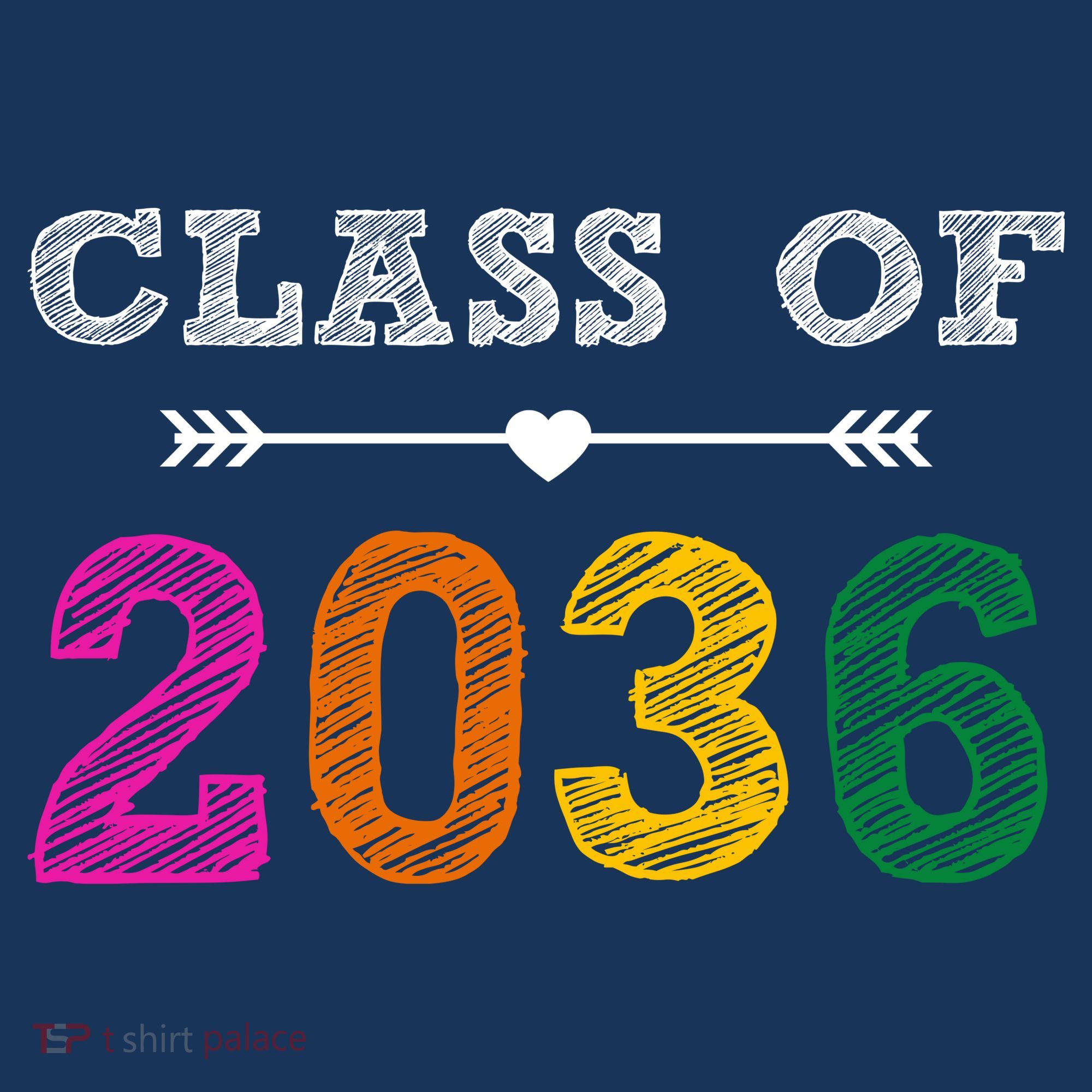 Class Of 2036 Colorful Graduation Gift T-Shirt