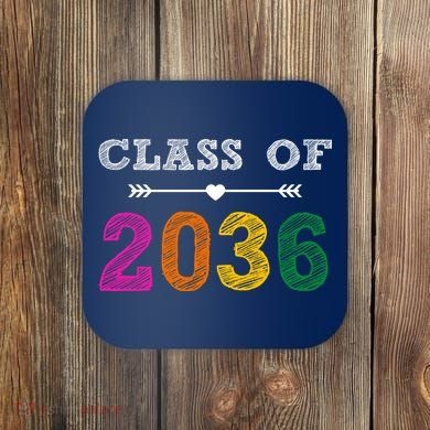 Class Of 2036 Colorful Graduation Gift Coaster