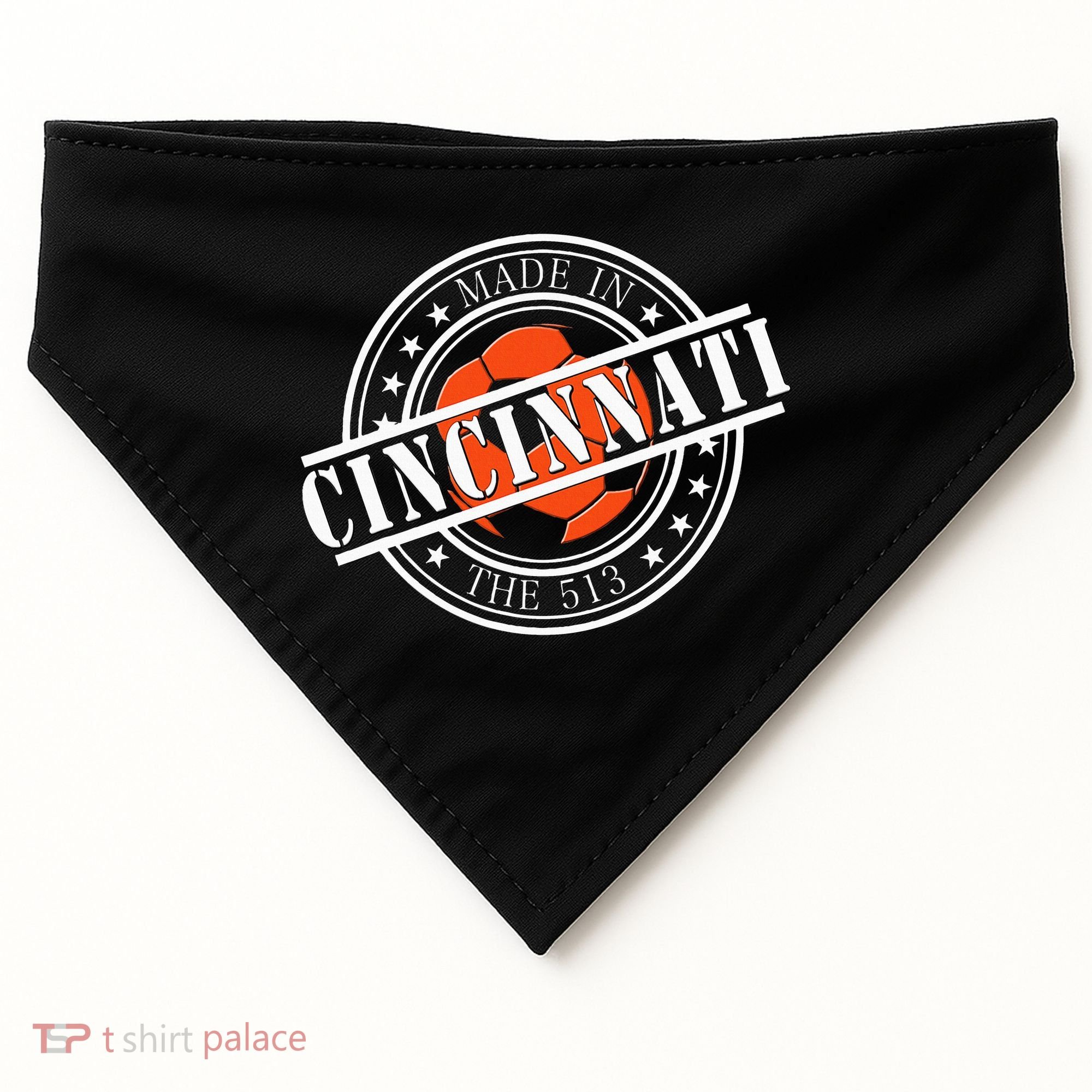 Cincinnati Ohio 513 Soccer Squad USA-Made Doggie Bandana