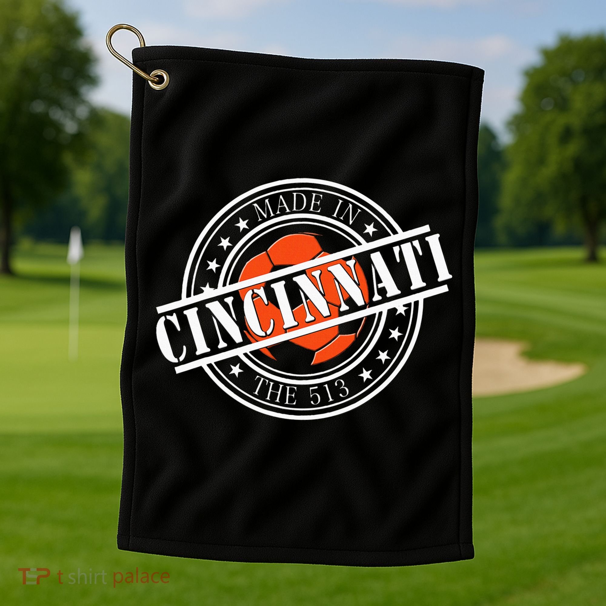 Cincinnati Ohio 513 Soccer Squad Golf Towel