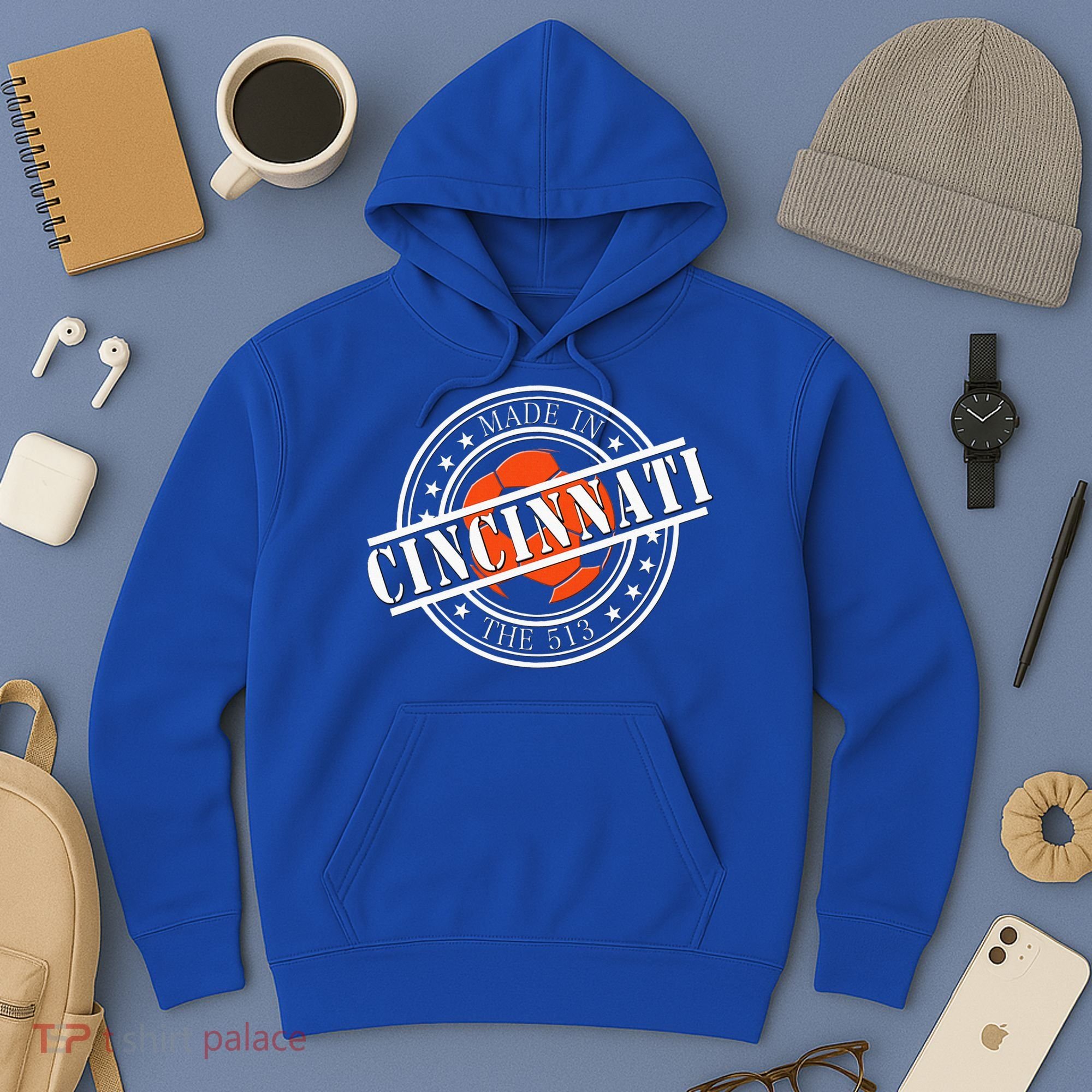 Cincinnati Ohio 513 Soccer Squad Hoodie