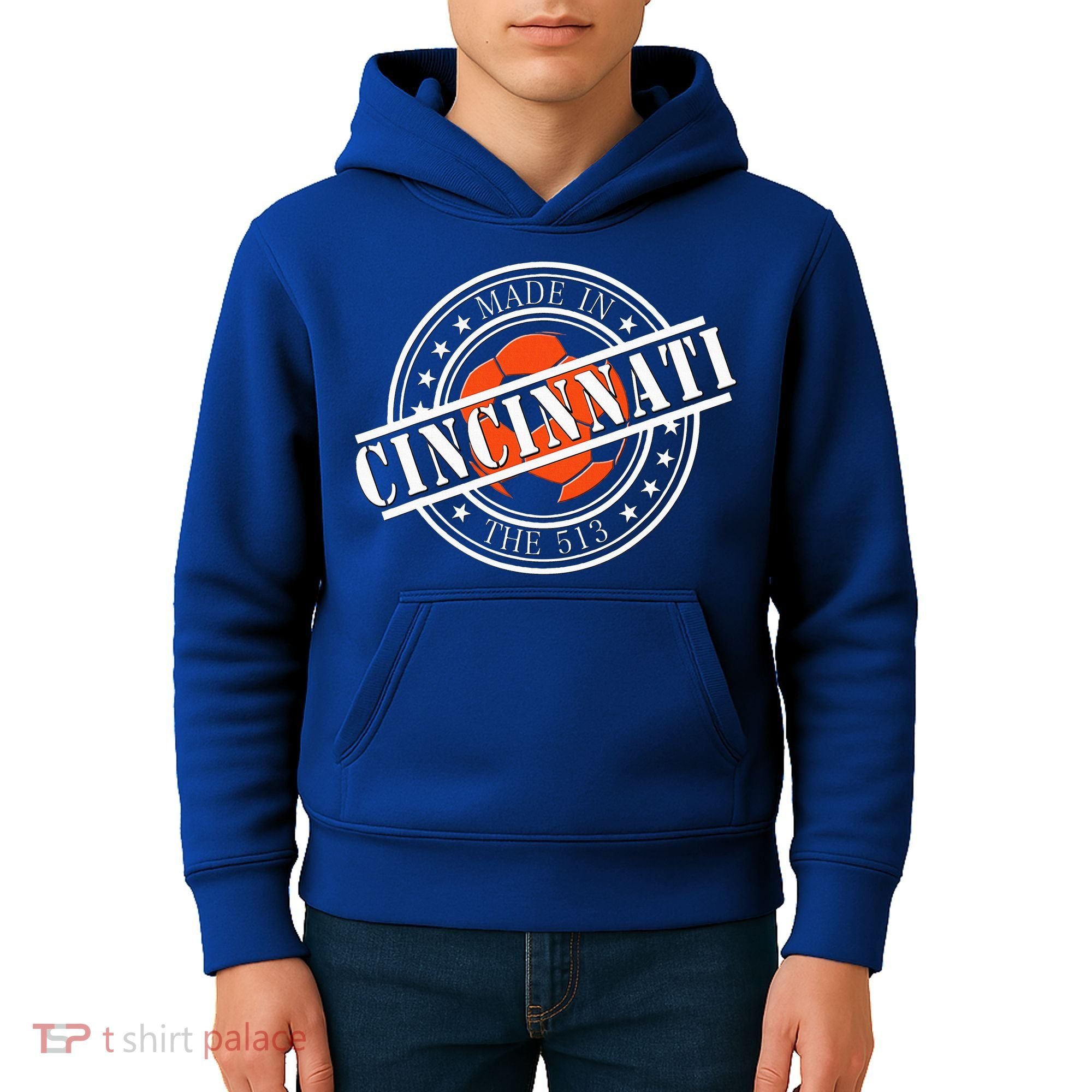 Cincinnati Ohio 513 Soccer Squad Kids Hoodie