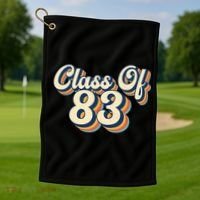 Class Of 83 1983 Graduation High School Reunion Vintage Golf Towel thumb 1