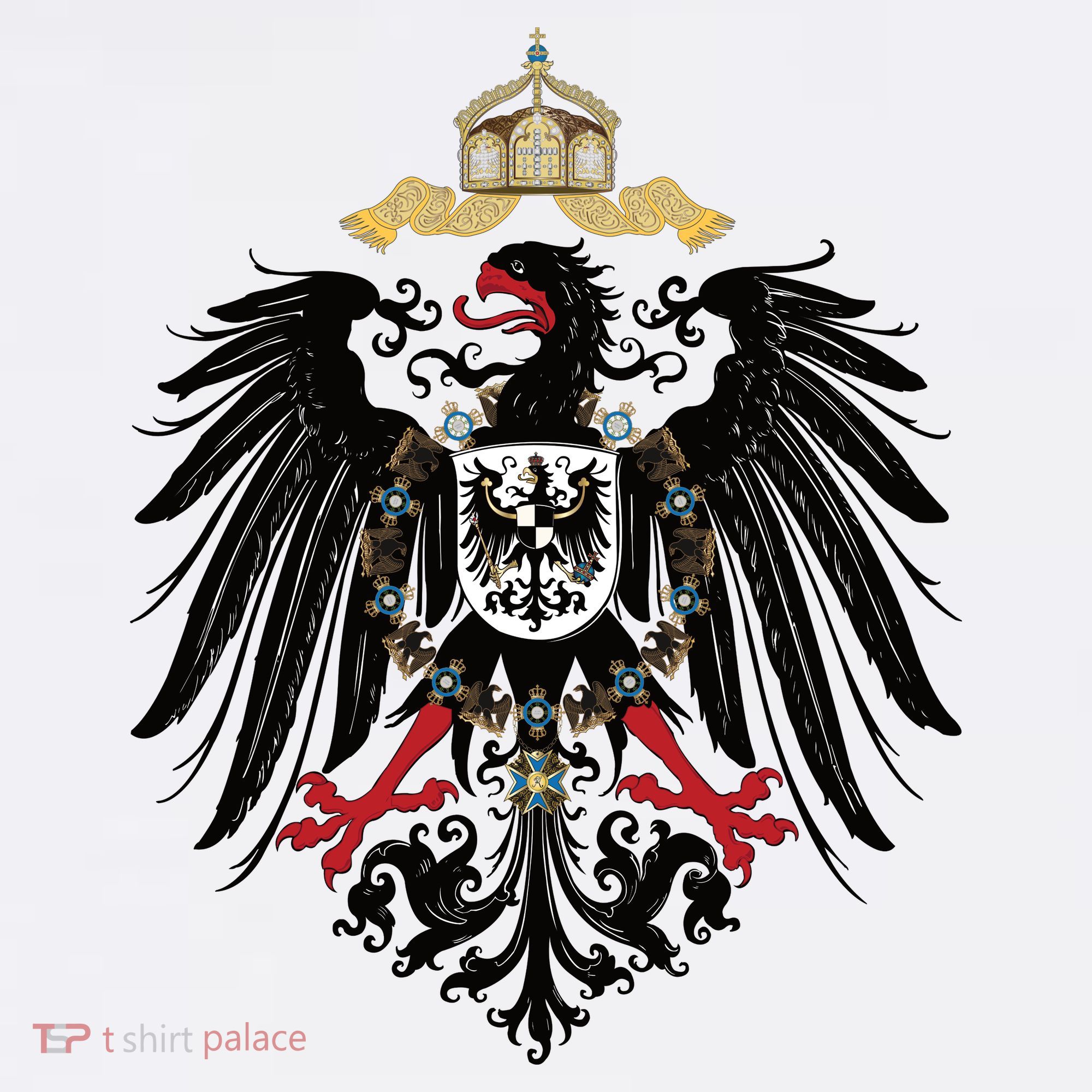 Coat Of Arms German Empire Imperial Eagle 1889 Long Sleeve Shirt