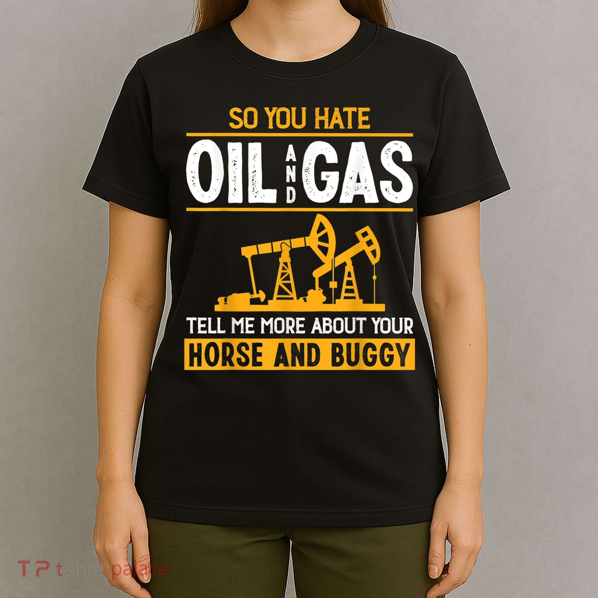 Cool Oilfield Art Men Women Roughneck Oil Rig Worker Driller T-Shirt