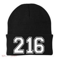 Cleveland Ohio Area Code 216 Front And Back Beanie thumb 1