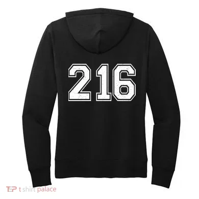 Cleveland Ohio Area Code 216 Front And Back Women's Hoodie back