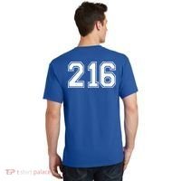 Cleveland Ohio Area Code 216 Front And Back T-Shirt thumb 1