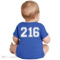 Cleveland Ohio Area Code 216 Front And Back Baby Bodysuit thumb 1