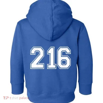 Cleveland Ohio Area Code 216 Front And Back Toddler Hoodie back