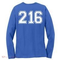 Cleveland Ohio Area Code 216 Front And Back Women's Long Sleeve Shirt thumb 1