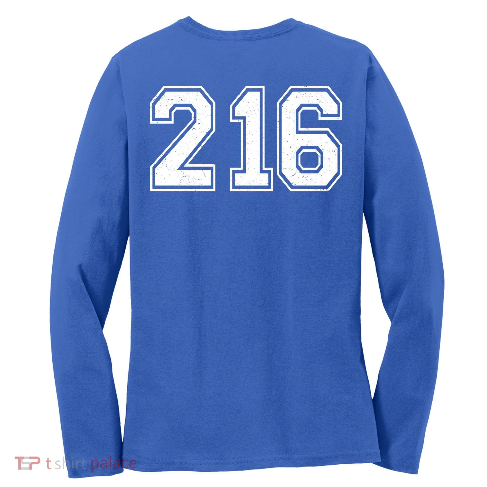 Cleveland Ohio Area Code 216 Front And Back Women's Long Sleeve Shirt